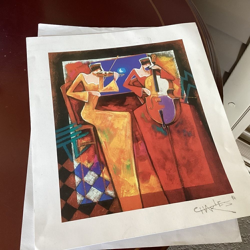 Color Seriolithograph on Archival Paper “Duet Night” by Charles Lee